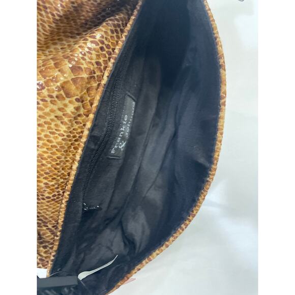 Frankie & Johnnie Snake Pattern Shoulder Bag Black & Tan - Picture 10 of 10